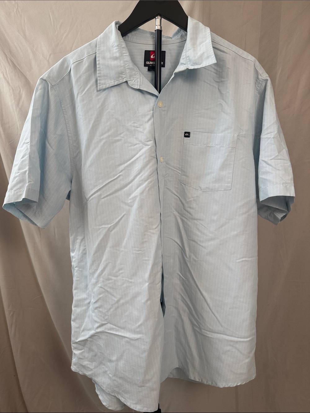 Quiksilver Light Blue Short-Sleeve Button-Down Shirt